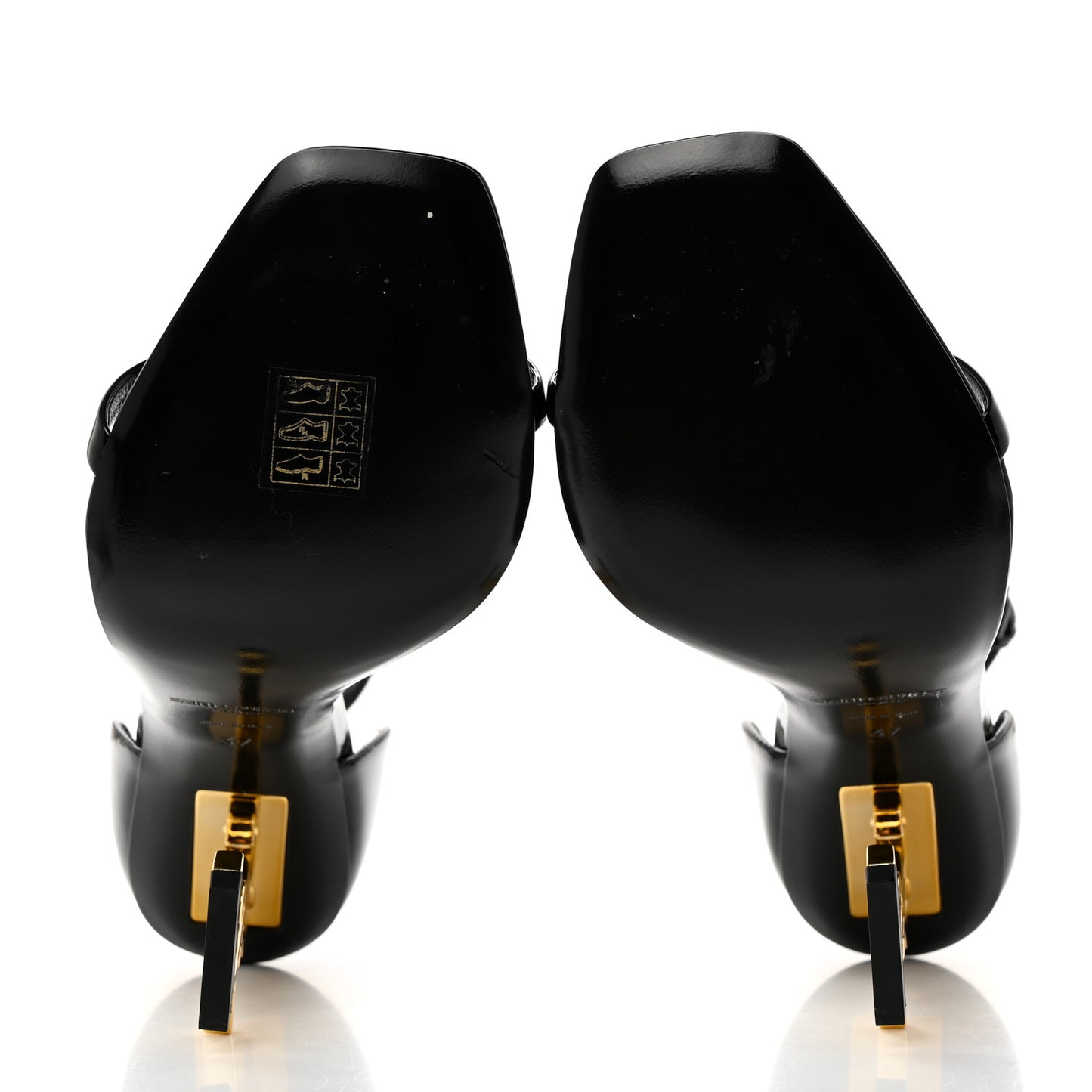 Patent Calfskin Opyum 110 Sandals 37 Black Gold