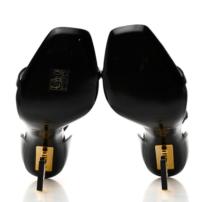 Saint Laurent Patent Calfskin Opyum 110 Sandals 37 Black Gold 5 of 11