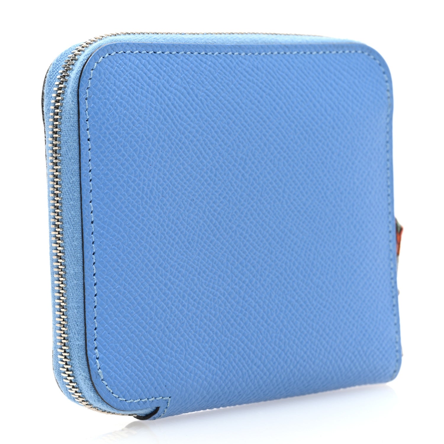 Hermes Epsom Silk'In Compact Wallet Bleu Paradis 3 of 7