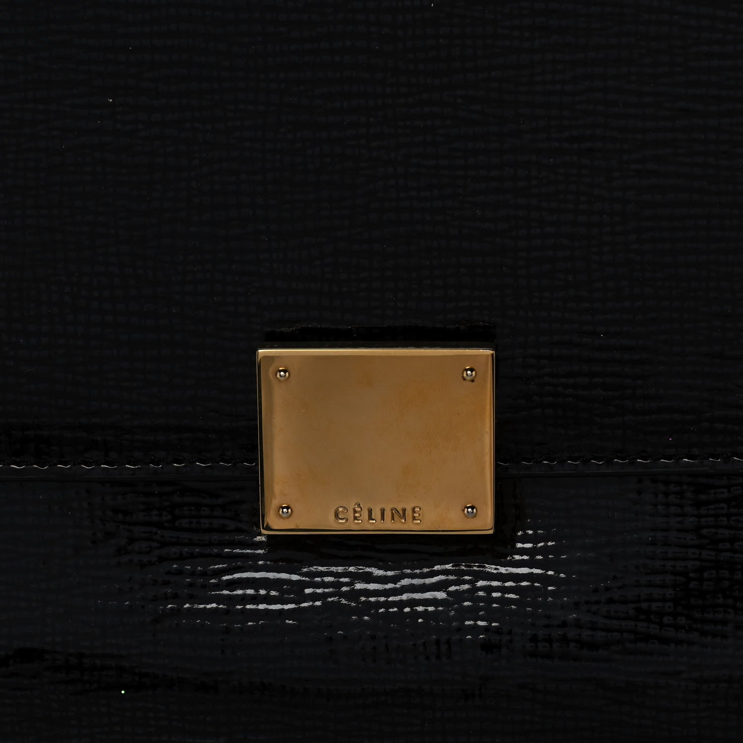 Celine Patent Suede Medium Trapeze Black 7 of 22