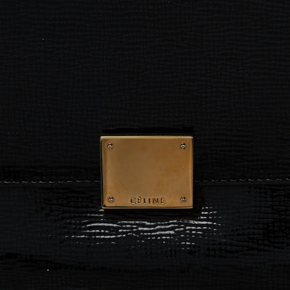 Celine Patent Suede Medium Trapeze Black 7 of 22