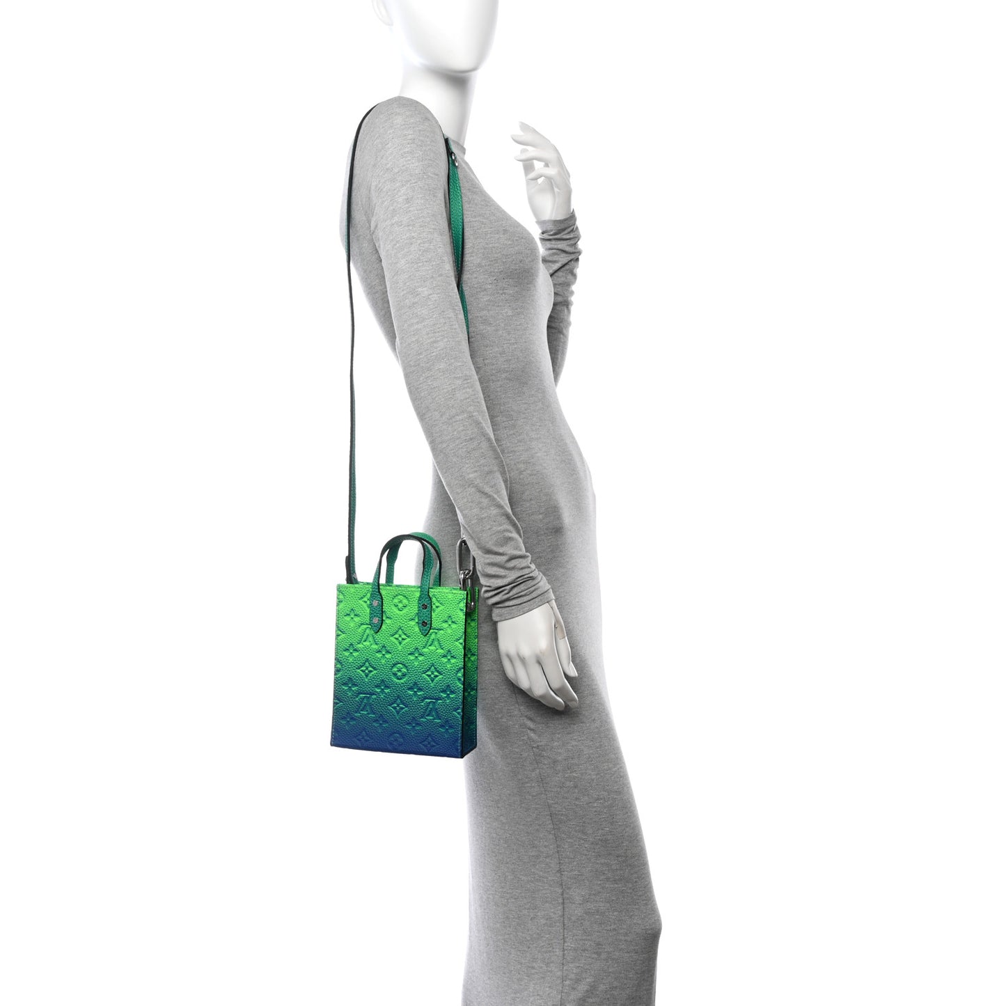 Taurillon Illusion Sac Plat XS Bleu Vert