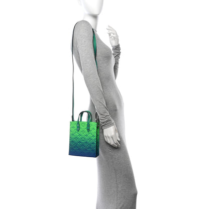 Louis Vuitton Taurillon Illusion Sac Plat XS Bleu Vert 2 of 10