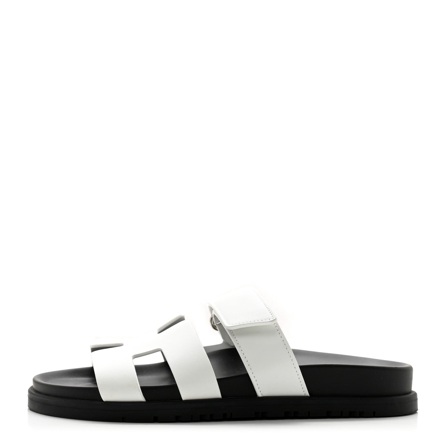 Hermes Calfskin Womens Chypre Sandals 36.5 White 1 of 12