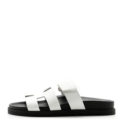 Hermes Calfskin Womens Chypre Sandals 36.5 White 1 of 12
