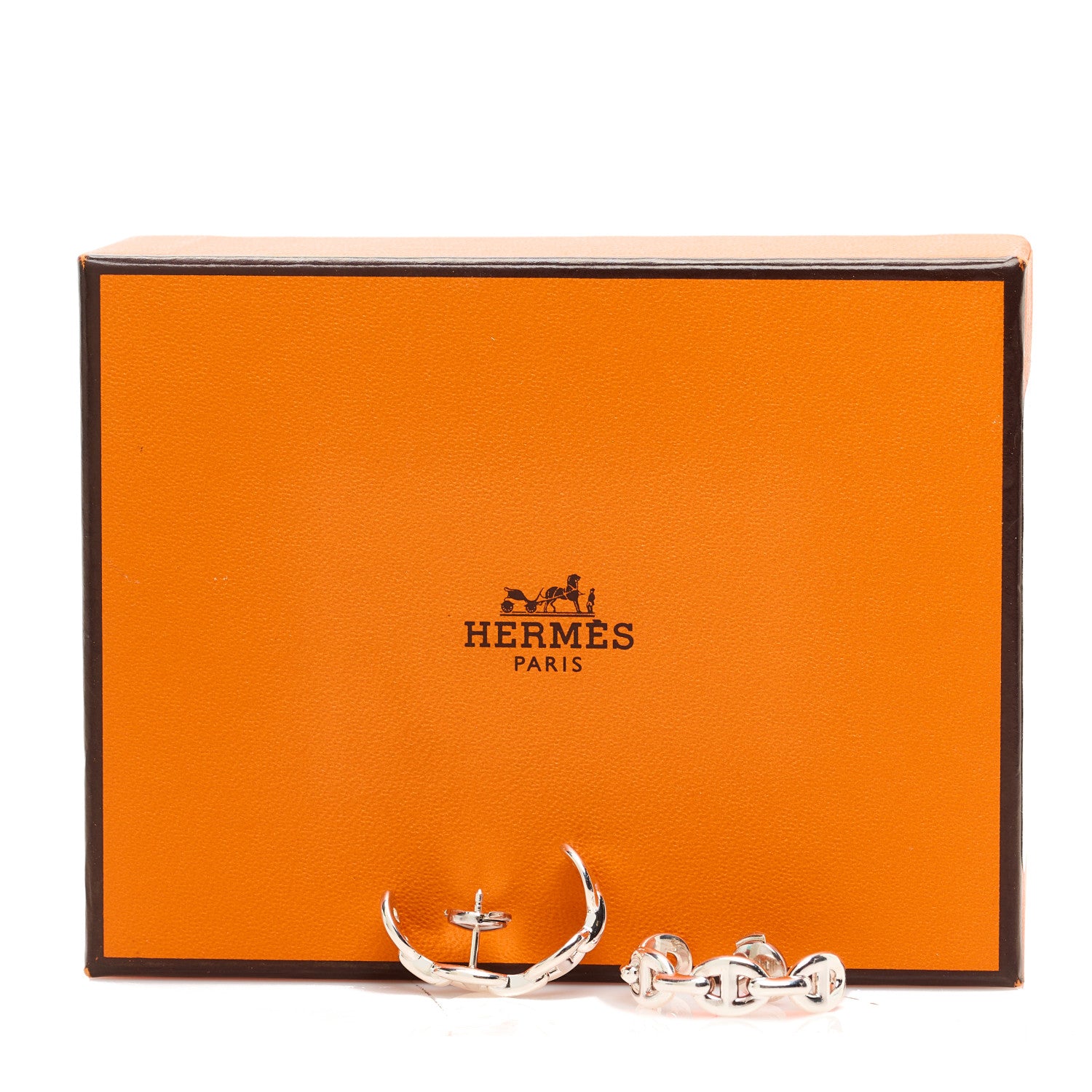 Hermes Sterling Silver Chaine D'Ancre Enchainee Climber Earrings 9 of 10