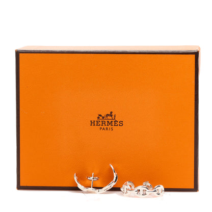Hermes Sterling Silver Chaine D'Ancre Enchainee Climber Earrings 9 of 10