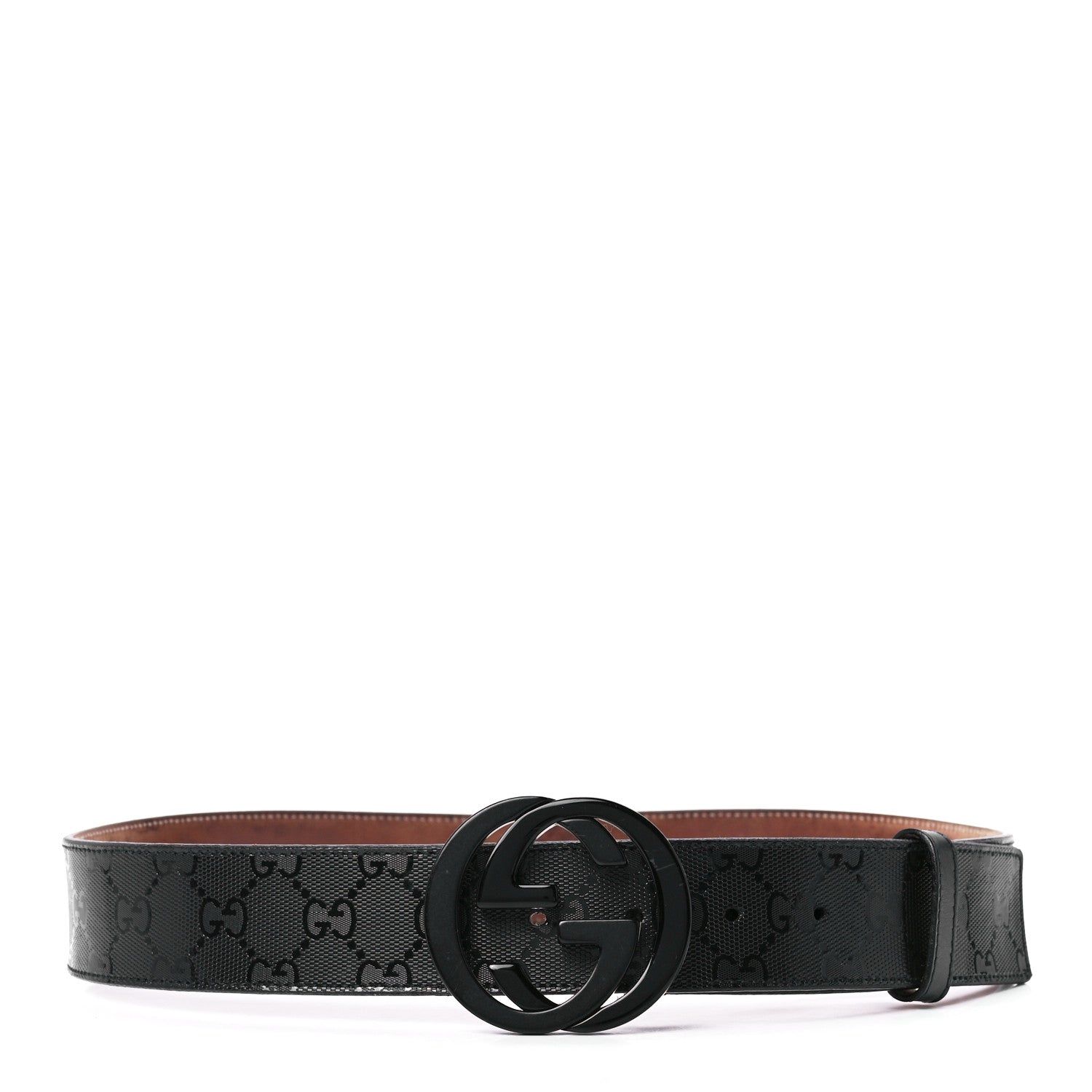 Gucci Imprime Monogram Interlocking G Belt Black 1 of 9