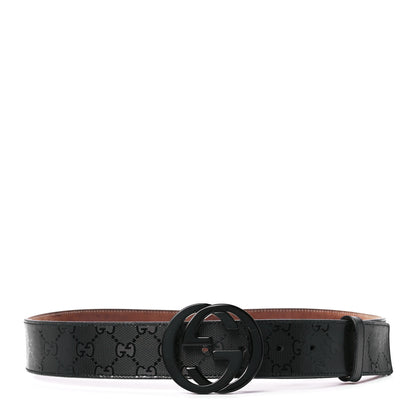 Gucci Imprime Monogram Interlocking G Belt Black 1 of 9