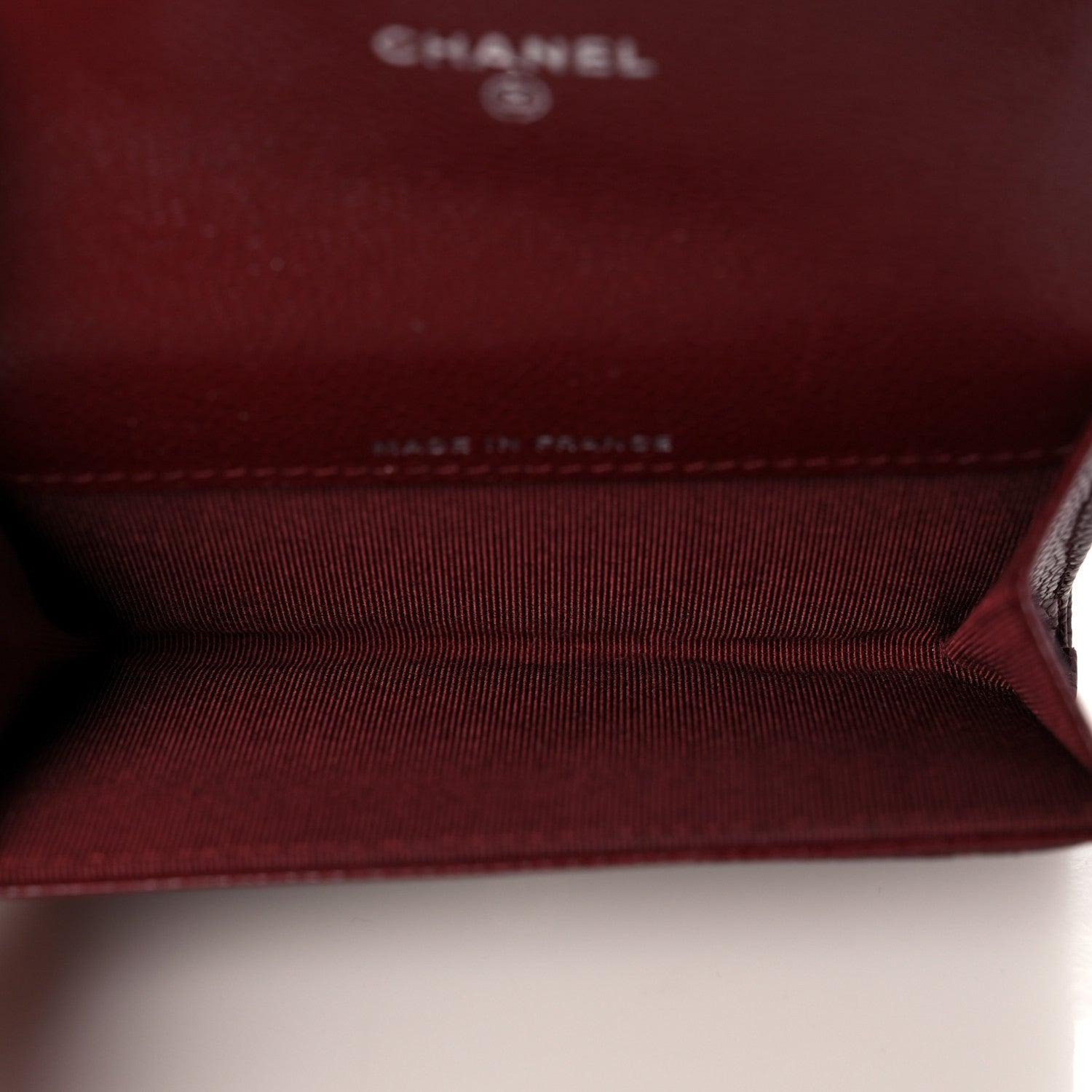 Chanel Caviar Quilted Flap Card Holder Wallet Burgundy 5 of 9
