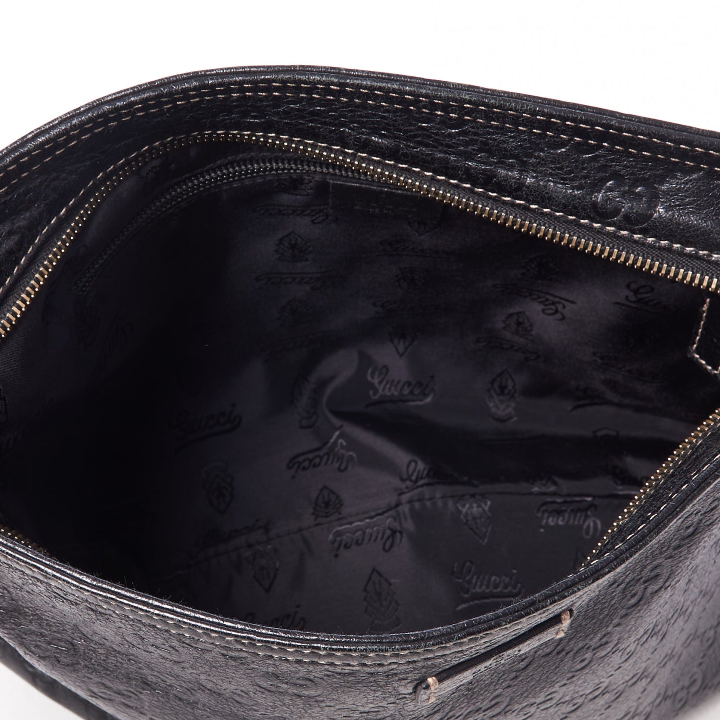 Guccissima Medium Flat Messenger Bag Black