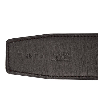 Hermes Box Chamonix 42mm Constance H Belt 95 Black Chocolate 3 of 7