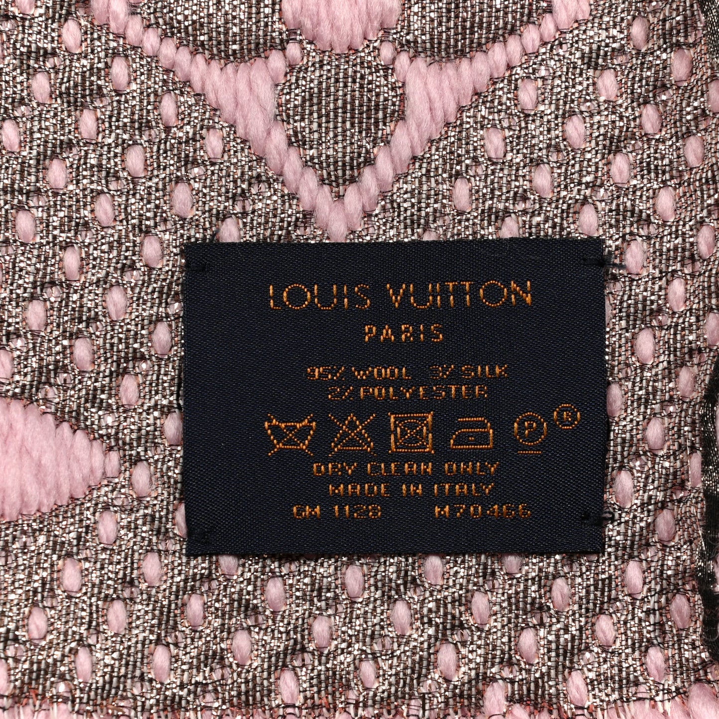 Wool Silk Logomania Shine Scarf Pink