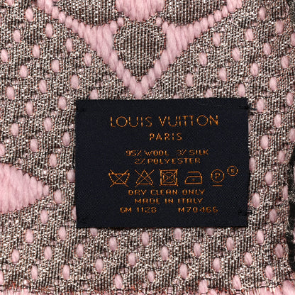 Louis Vuitton Wool Silk Logomania Shine Scarf Pink 3 of 3