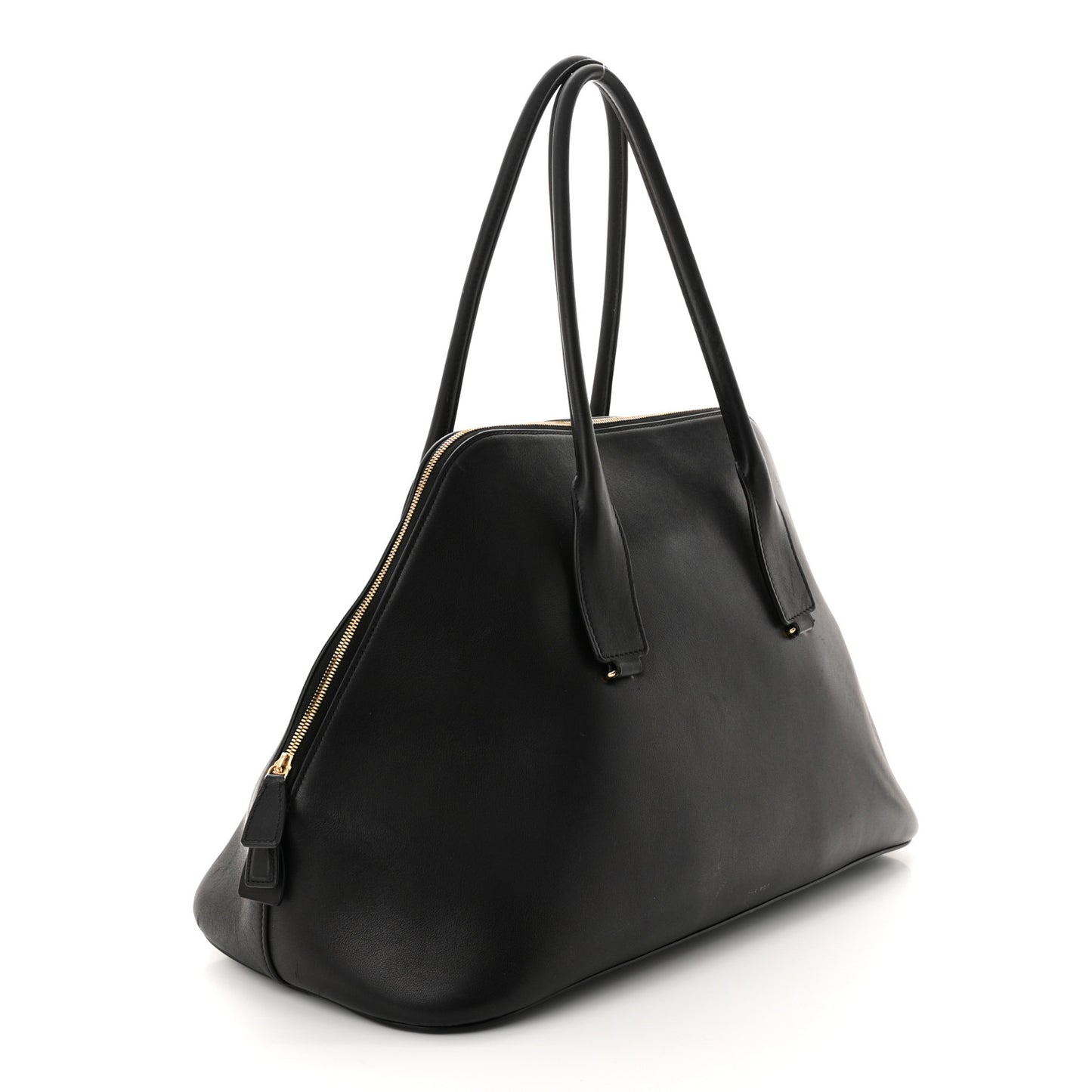 Polished Saddle Calfskin Large Devon Bag Black