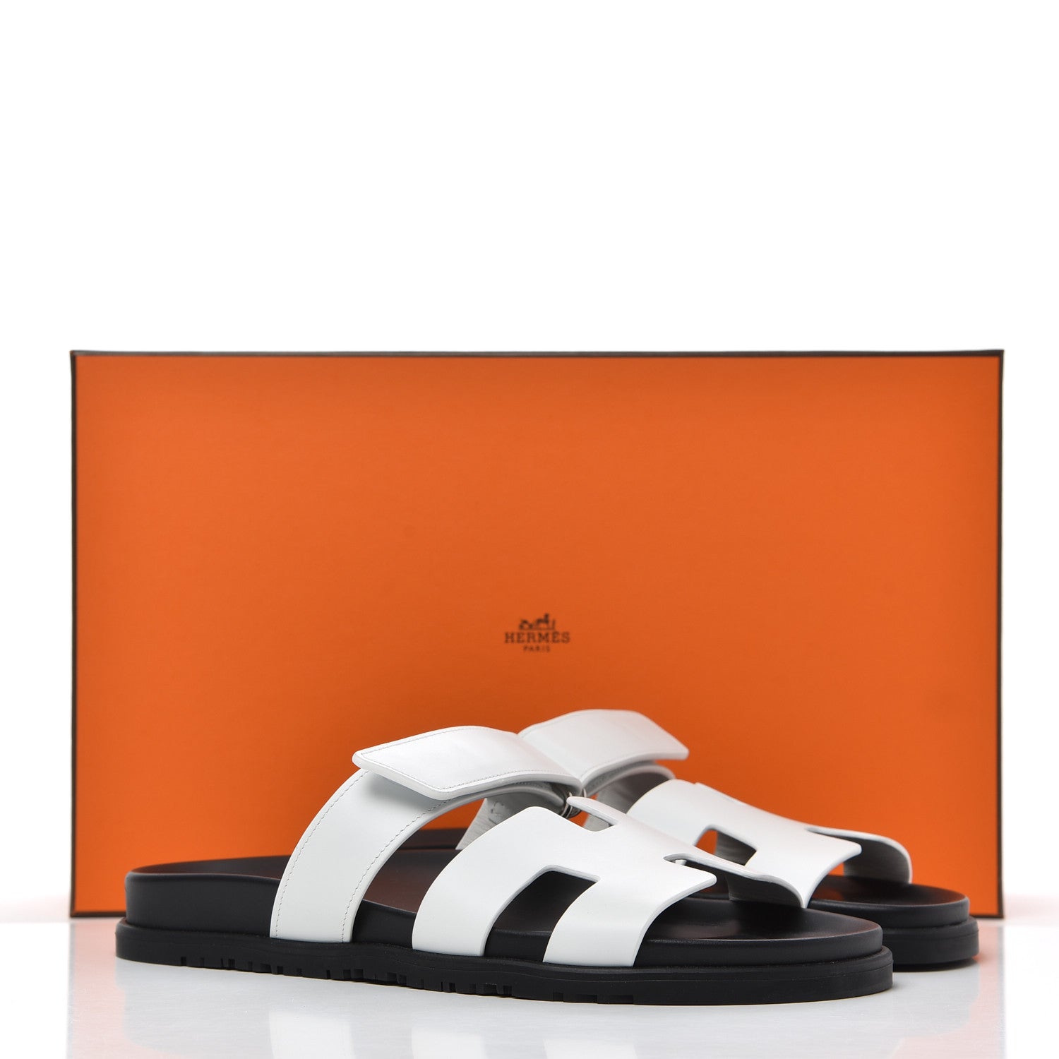 Hermes Calfskin Womens Chypre Sandals 41 White 9 of 9