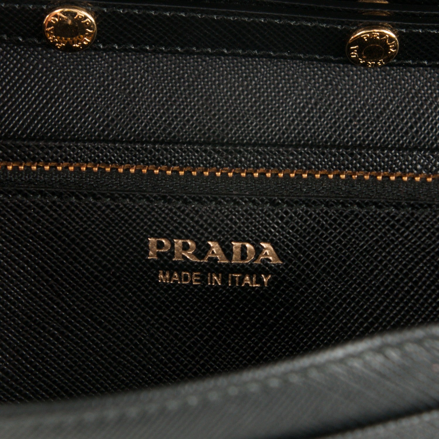 Prada Saffiano Metal Oro Chain Wallet Nero Black 6 of 7