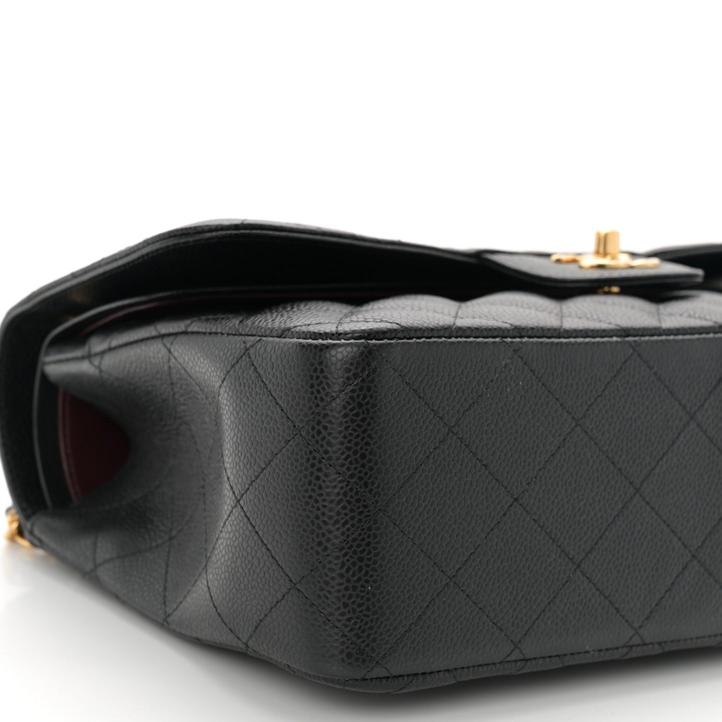 Caviar Quilted Jumbo Double Flap Black