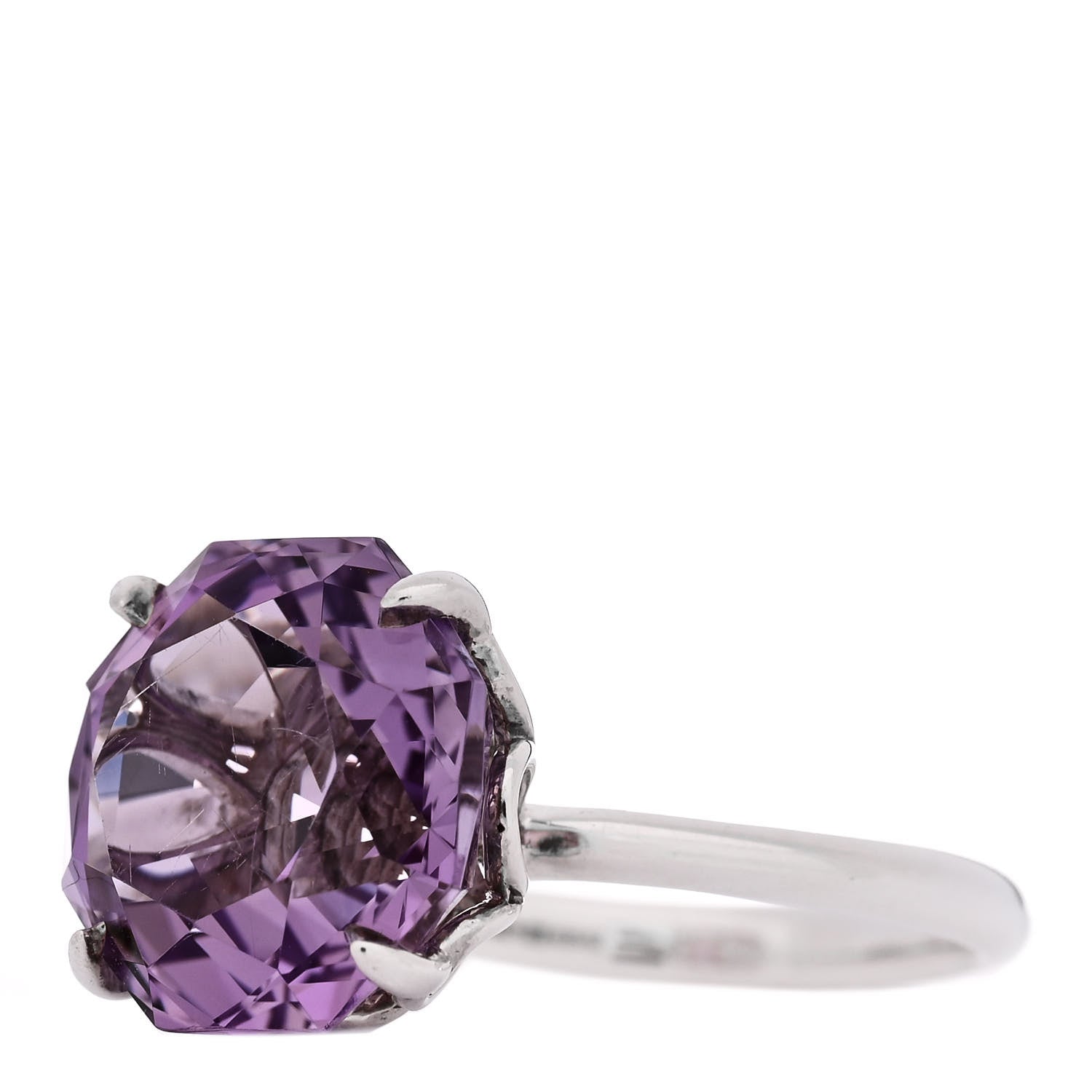 Tiffany Sterling Silver Amethyst Sparklers Octagonal Cocktail Ring 54 7 3 of 5