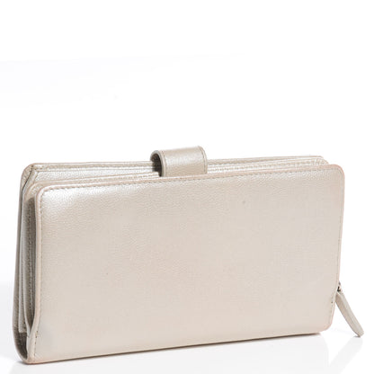 Chanel Caviar CC Long Wallet Pearl 2 of 7
