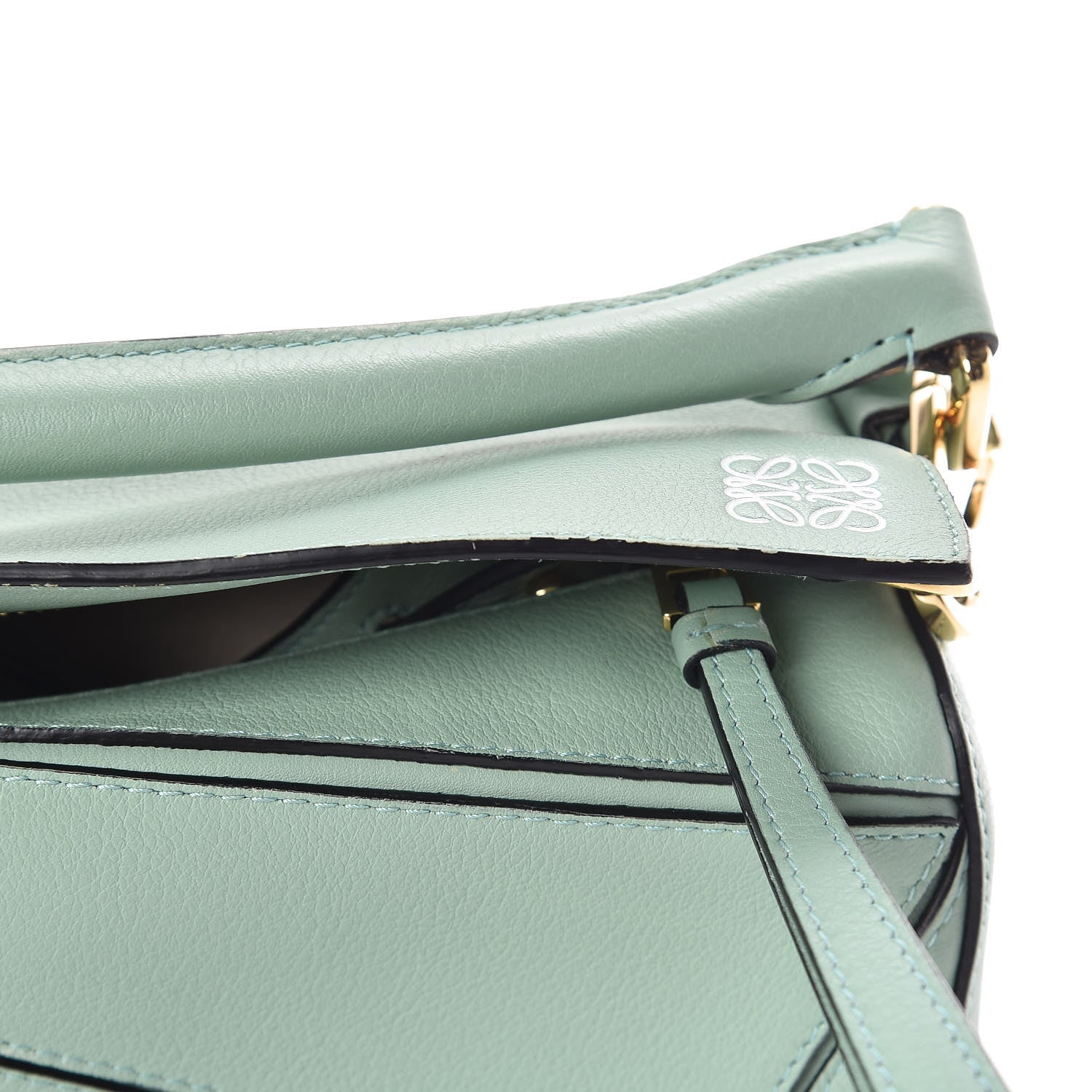 Loewe Calfskin Small Puzzle Bag Sea Water Green 9 of 12