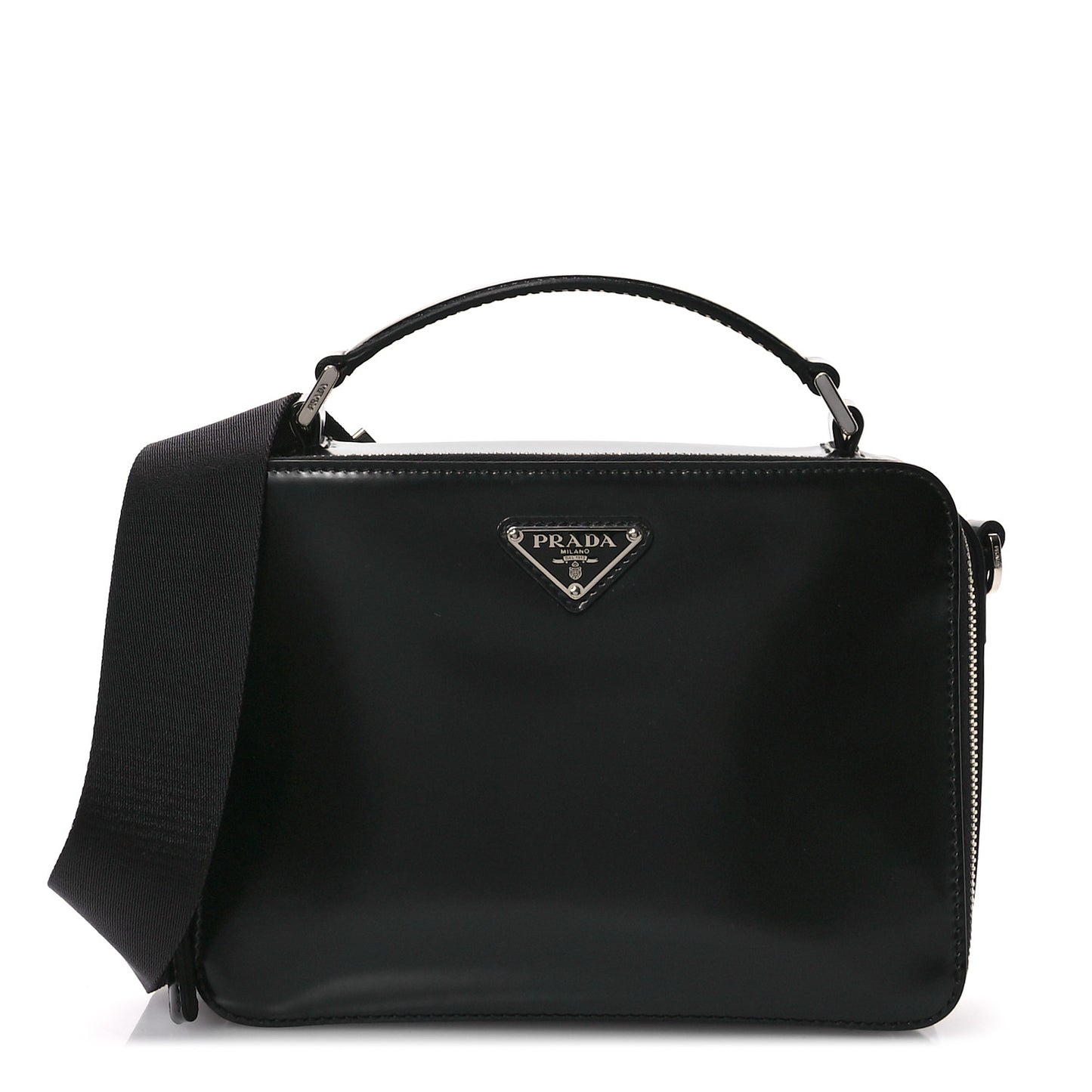 Spazzolato Medium Brique Crossbody Bag Black