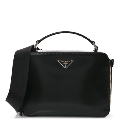 Prada Spazzolato Medium Brique Crossbody Bag Black 1 of 12
