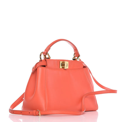 Fendi Nappa Mini Peekaboo Iconic Satchel Azalea 3 of 11