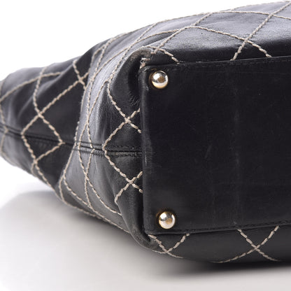 Chanel Calfskin Contrast Stitch Surpique Tote Black 9 of 14