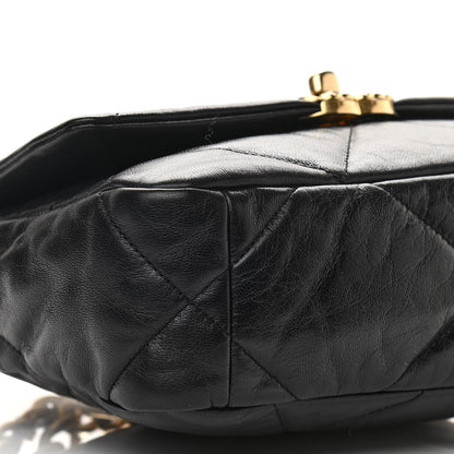 Chanel Shiny Goatskin Quilted Medium Chanel 19 Flap Black 9 of 12