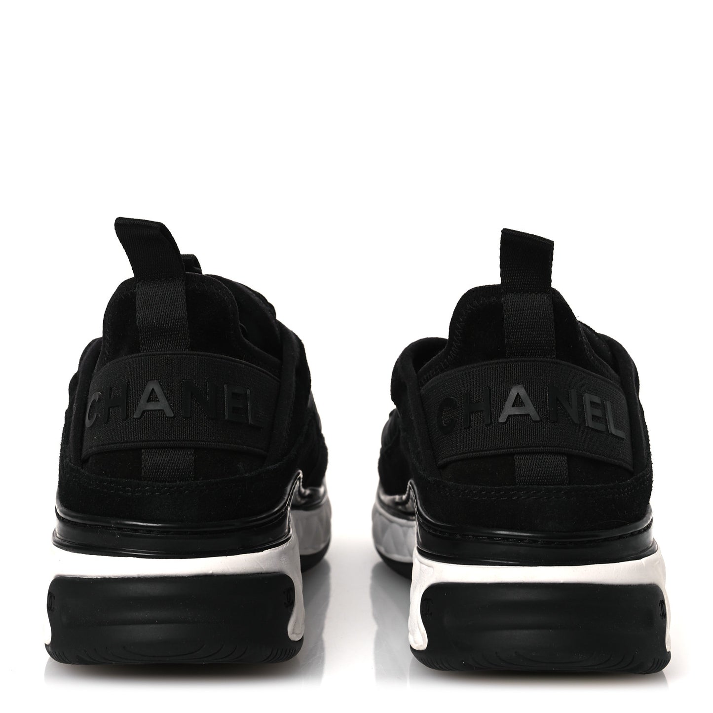 Velvet Calfskin Mixed Fibers CC Sneakers 37 Black