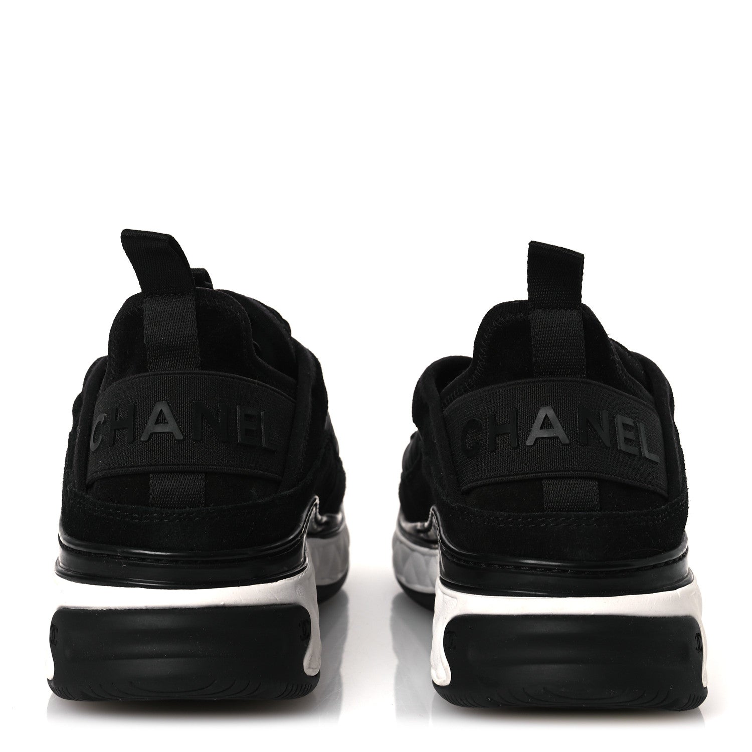 Chanel Velvet Calfskin Mixed Fibers CC Sneakers 37 Black 6 of 10