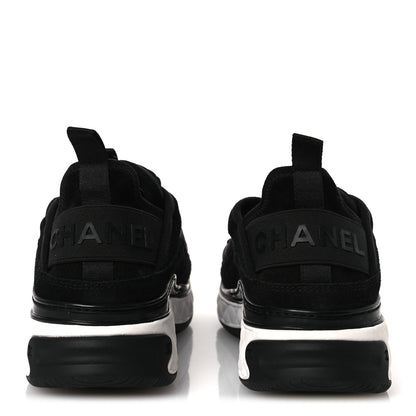 Chanel Velvet Calfskin Mixed Fibers CC Sneakers 37 Black 6 of 10