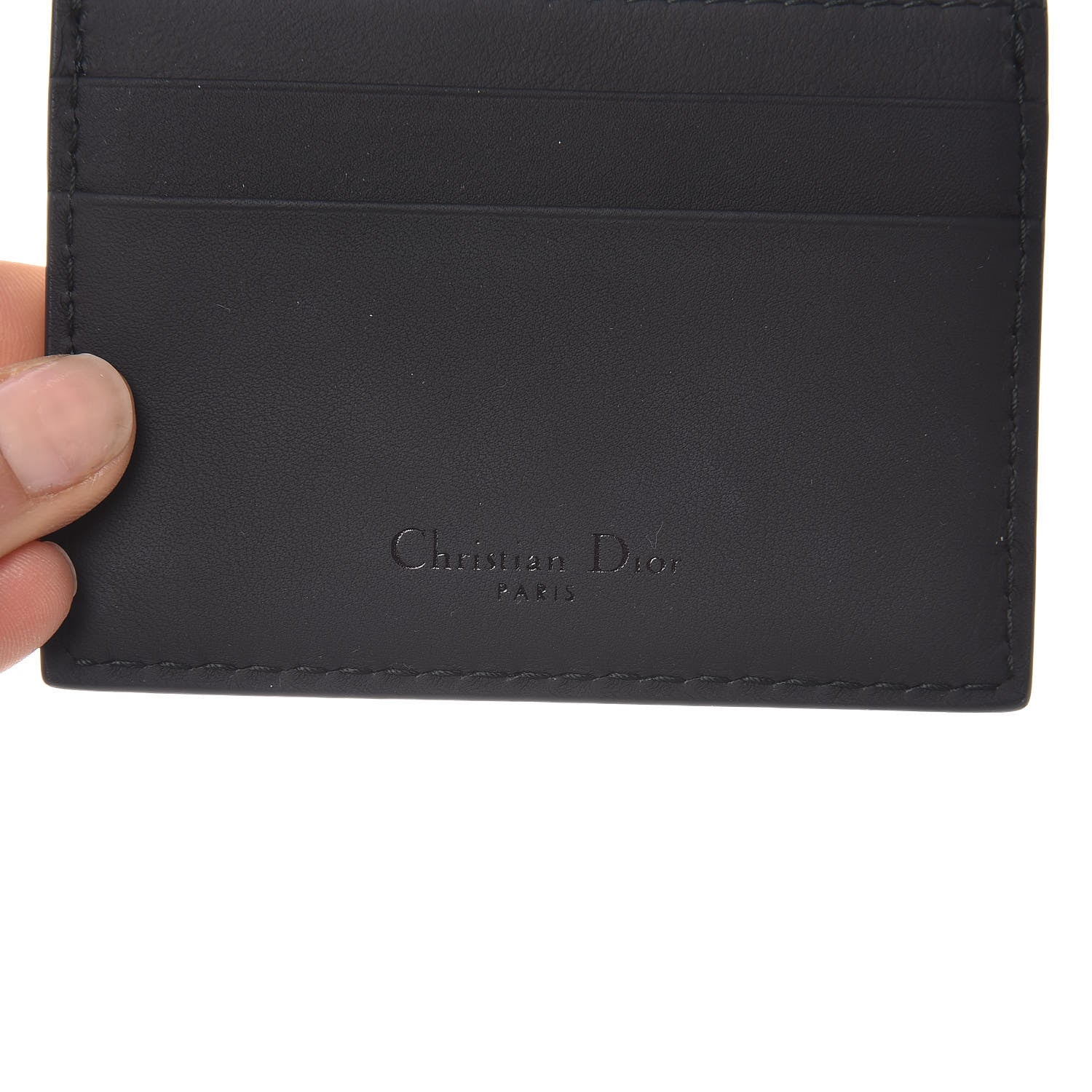 Christian Dior Calfskin D-Fence Card Holder Black 6 of 9