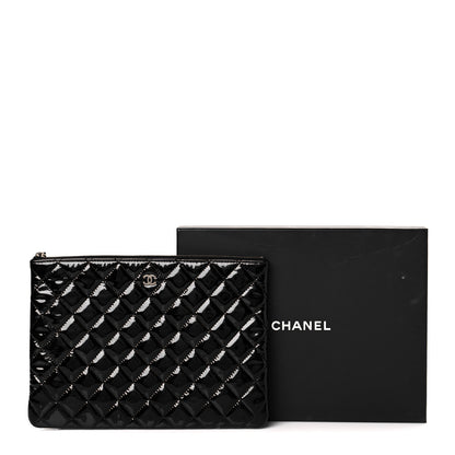 Chanel Patent Calfskin Quilted Medium Cosmetic Case Black 10 of 10