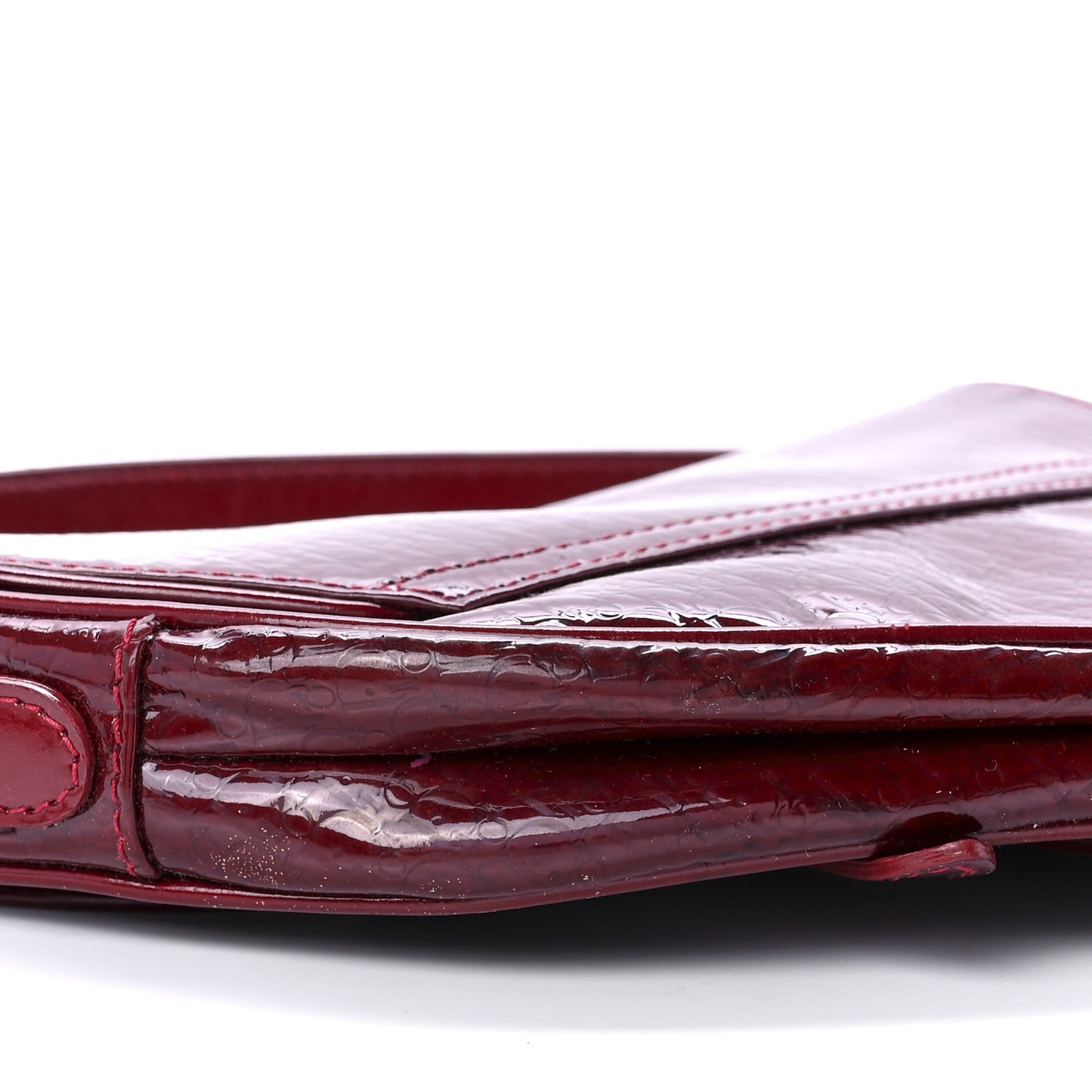 Patent Diorissimo Saddle Bag Dark Red