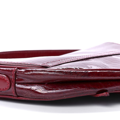 Christian Dior Patent Diorissimo Saddle Bag Dark Red 9 of 10