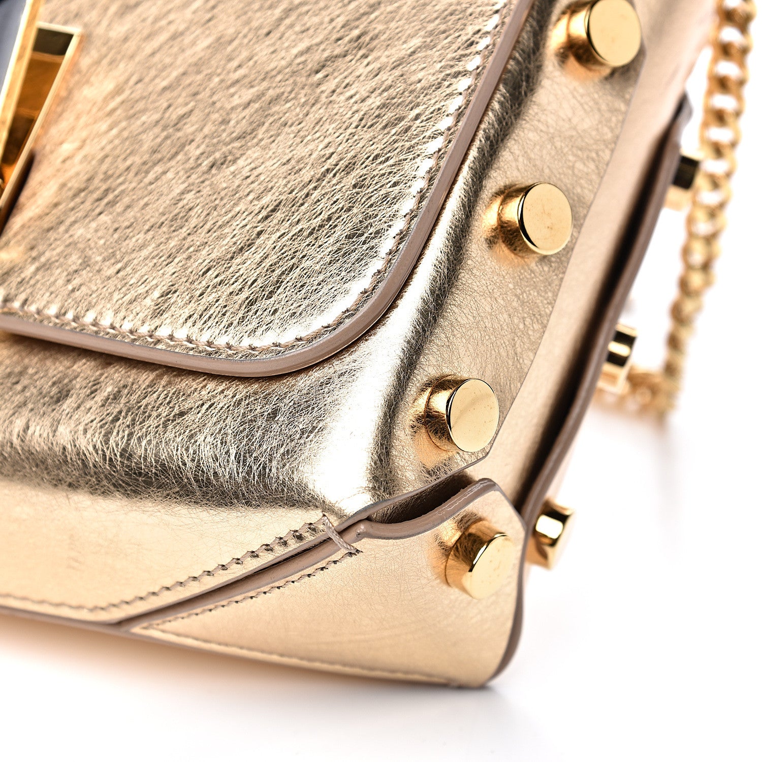 Jimmy Choo Metallic Calfskin Lockett Petite Shoulder Bag Gold 7 of 10