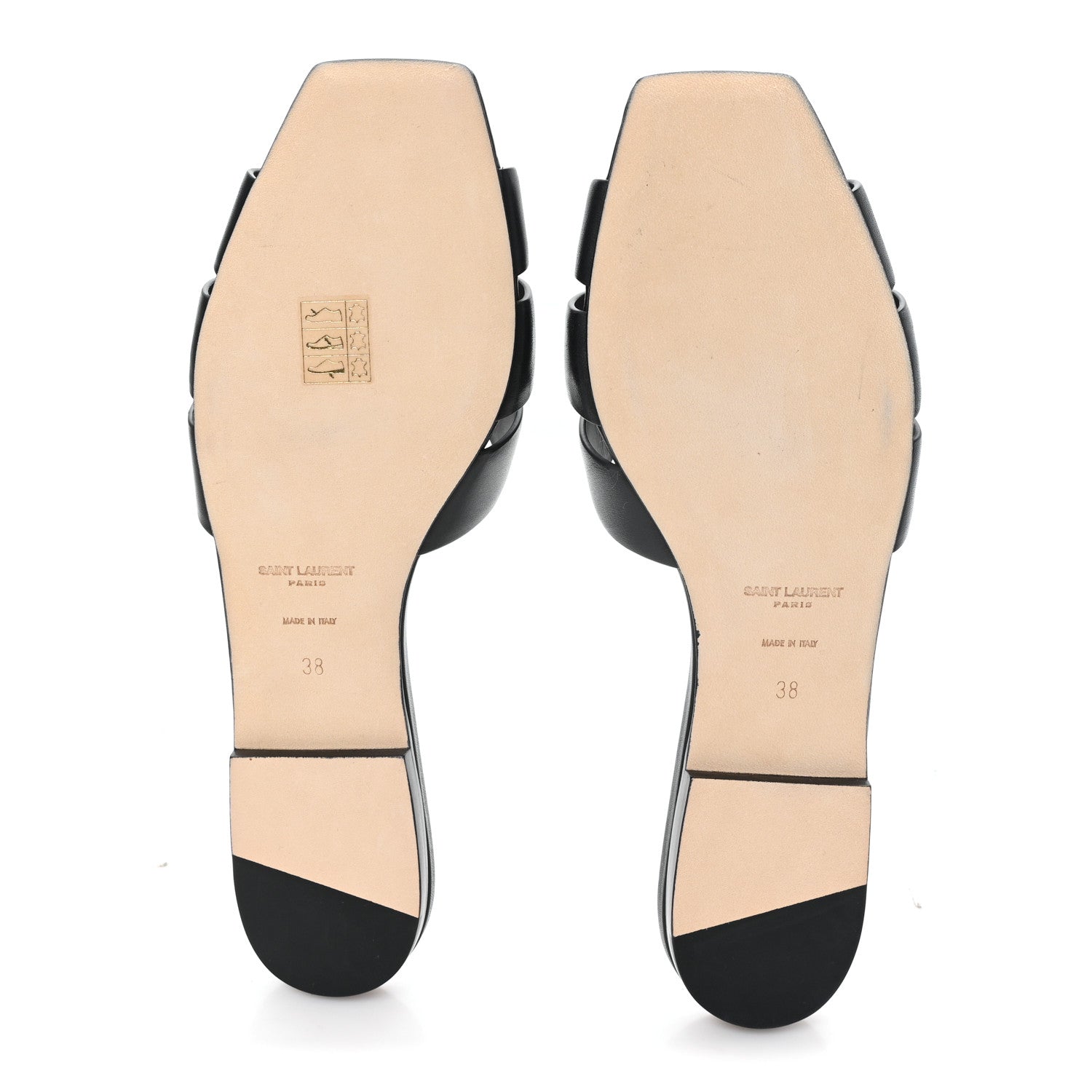 Saint Laurent Calfskin Tribute 05 Slide Sandals 38 Black 6 of 10