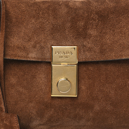 Prada Camoscio Medium Soft Sound Shoulder Bag Cacao 7 of 9