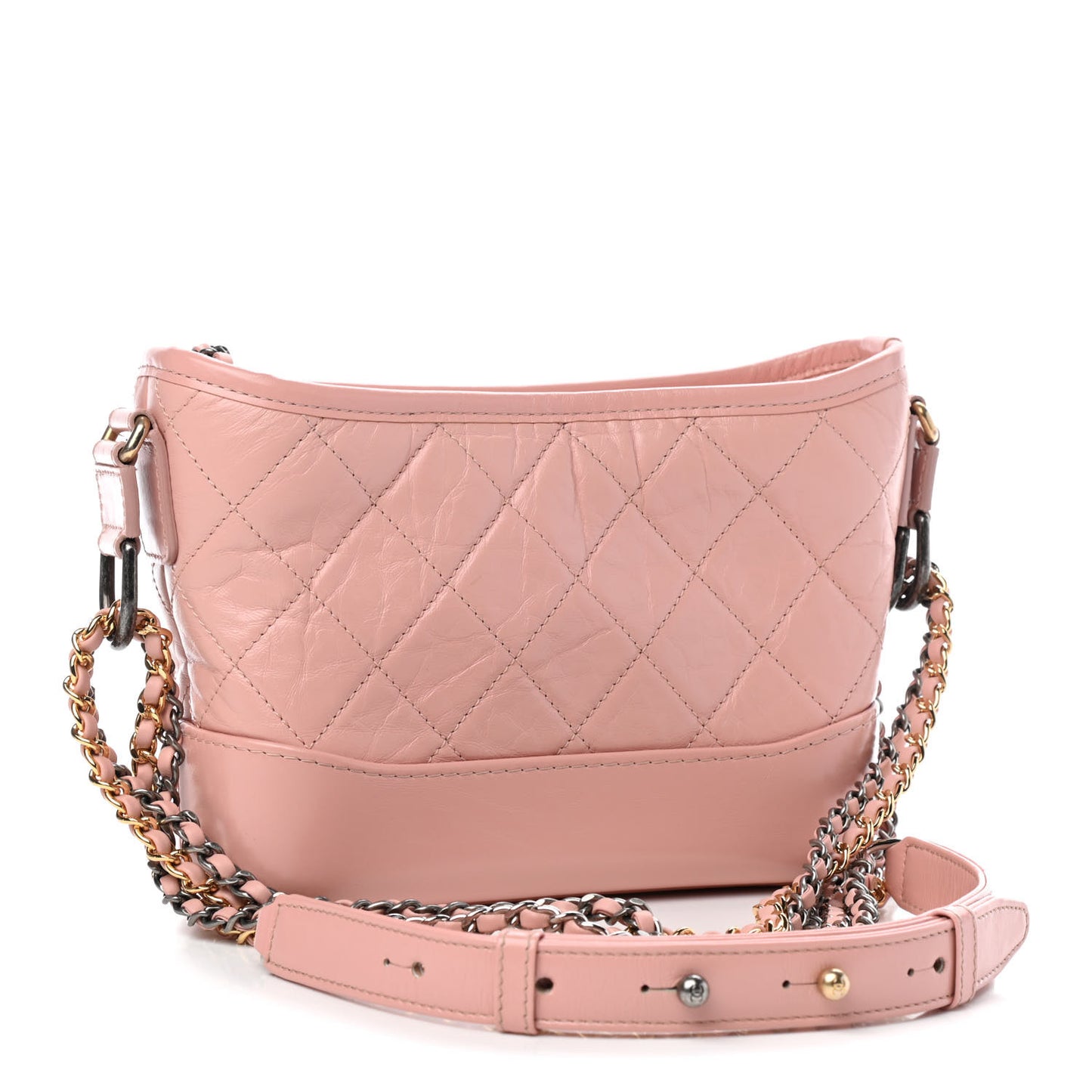 Aged Calfskin Quilted Small Gabrielle Hobo Pink