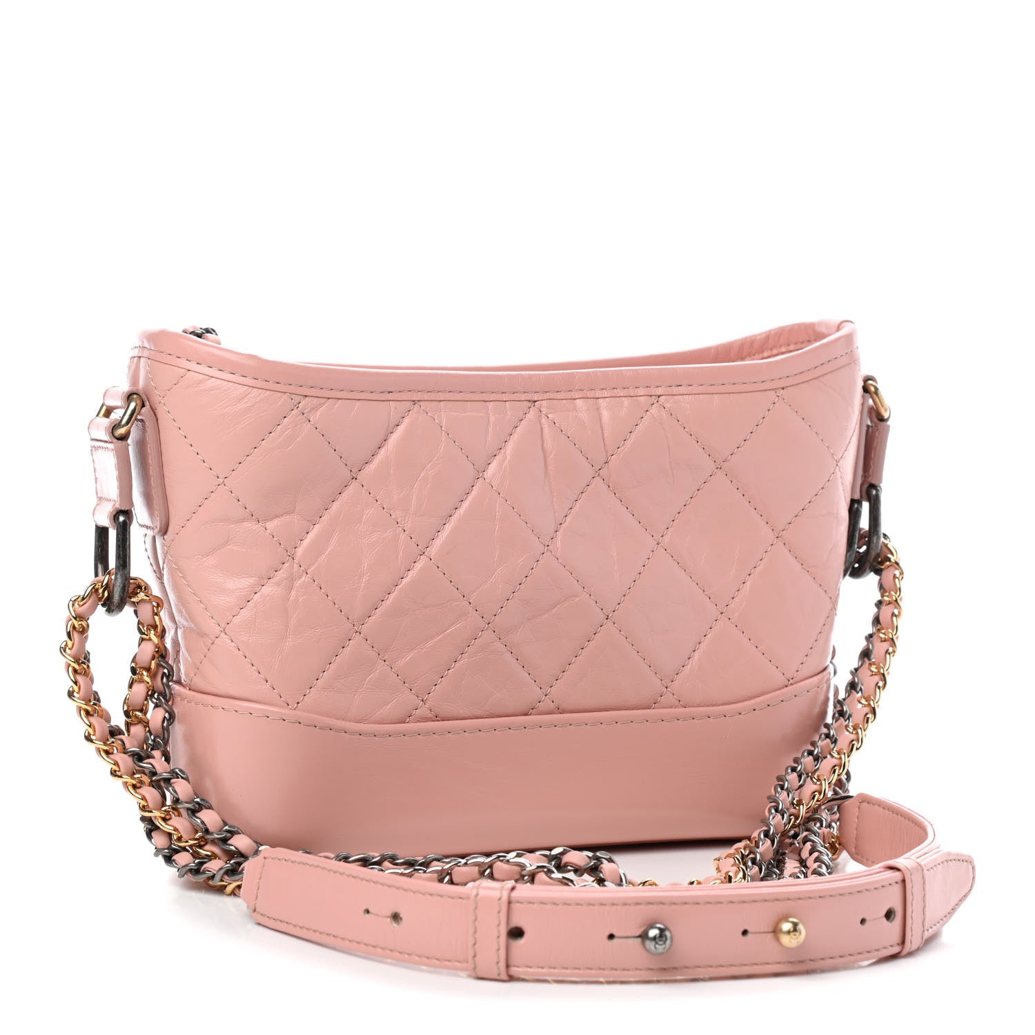 Chanel Aged Calfskin Quilted Small Gabrielle Hobo Pink 3 of 10