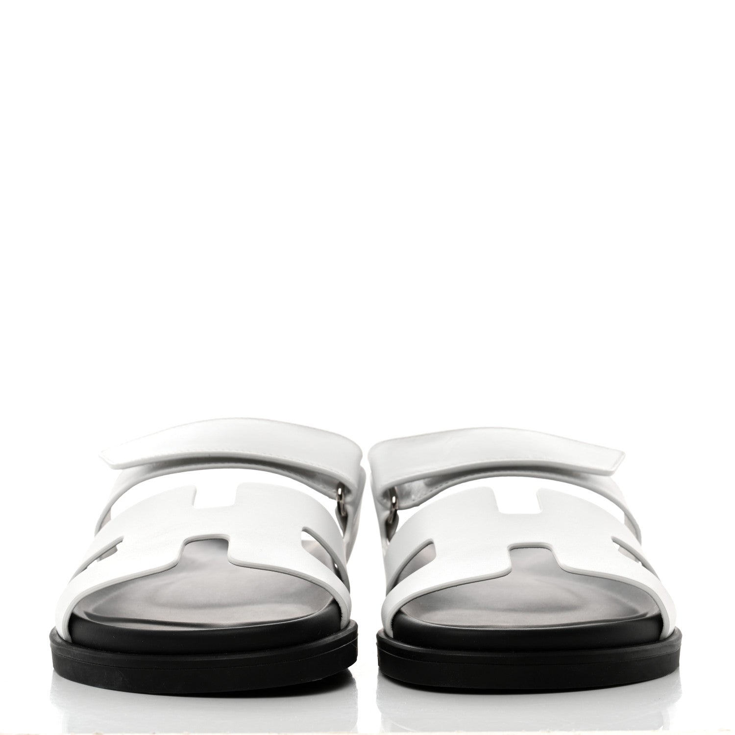 Hermes Calfskin Womens Chypre Sandals 37 White 2 of 10