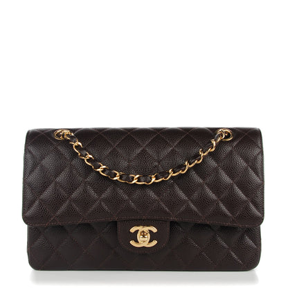 Chanel Caviar Quilted Medium Double Flap Dark Brown 1 of 8