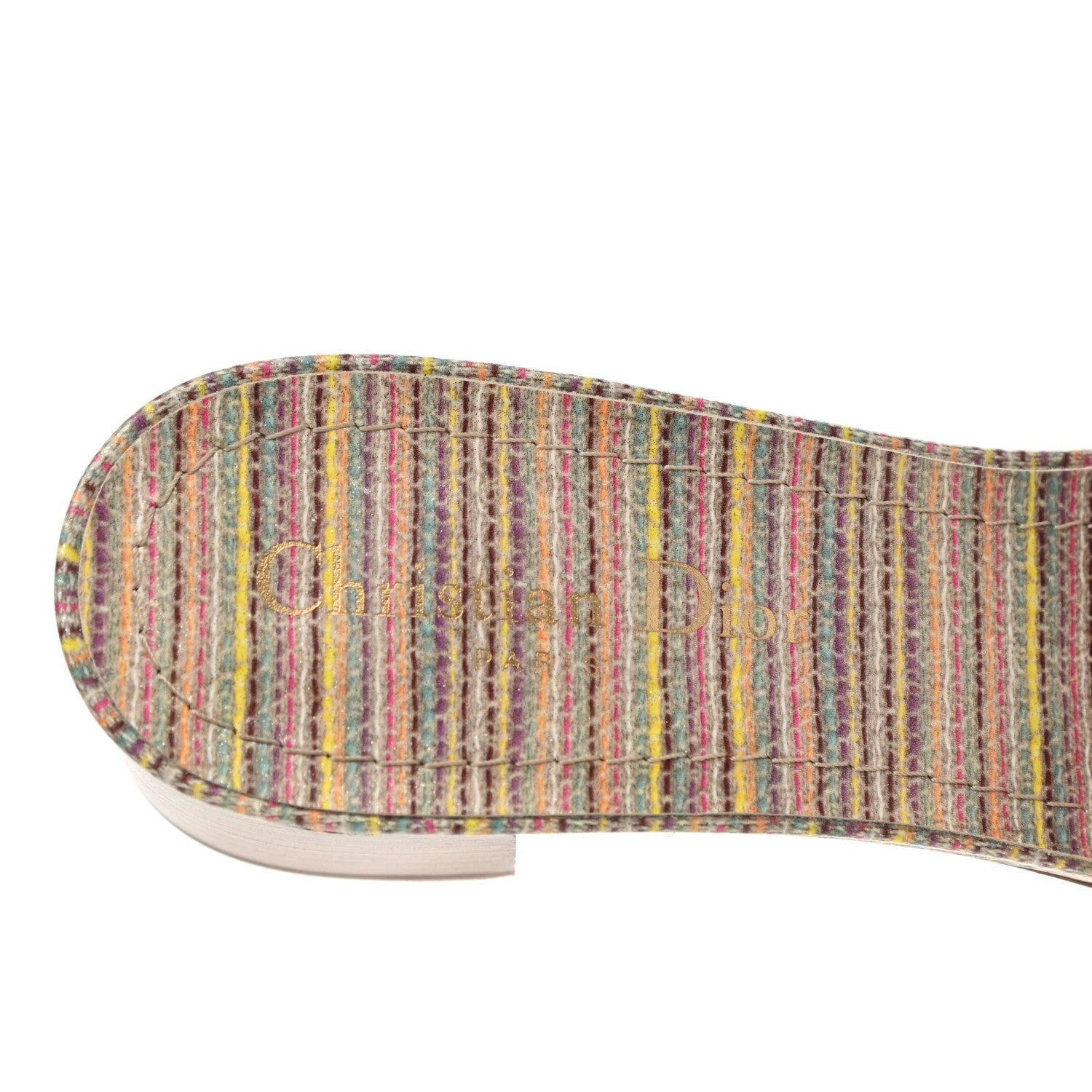 Christian Dior Lurex Romance Embroidered Dway 40mm Slide Sandals 39.5 Metal Multicolor 7 of 11