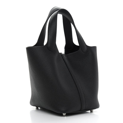 Hermes Taurillon Clemence Picotin Lock 18 PM Black 3 of 8