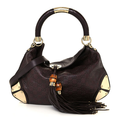 Gucci Guccissima Medium Indy Top Handle Hobo Dark Brown 1 of 16