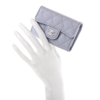 Chanel Caviar Quilted Classic 4 Key Holder Wallet Light Purple 2 of 8