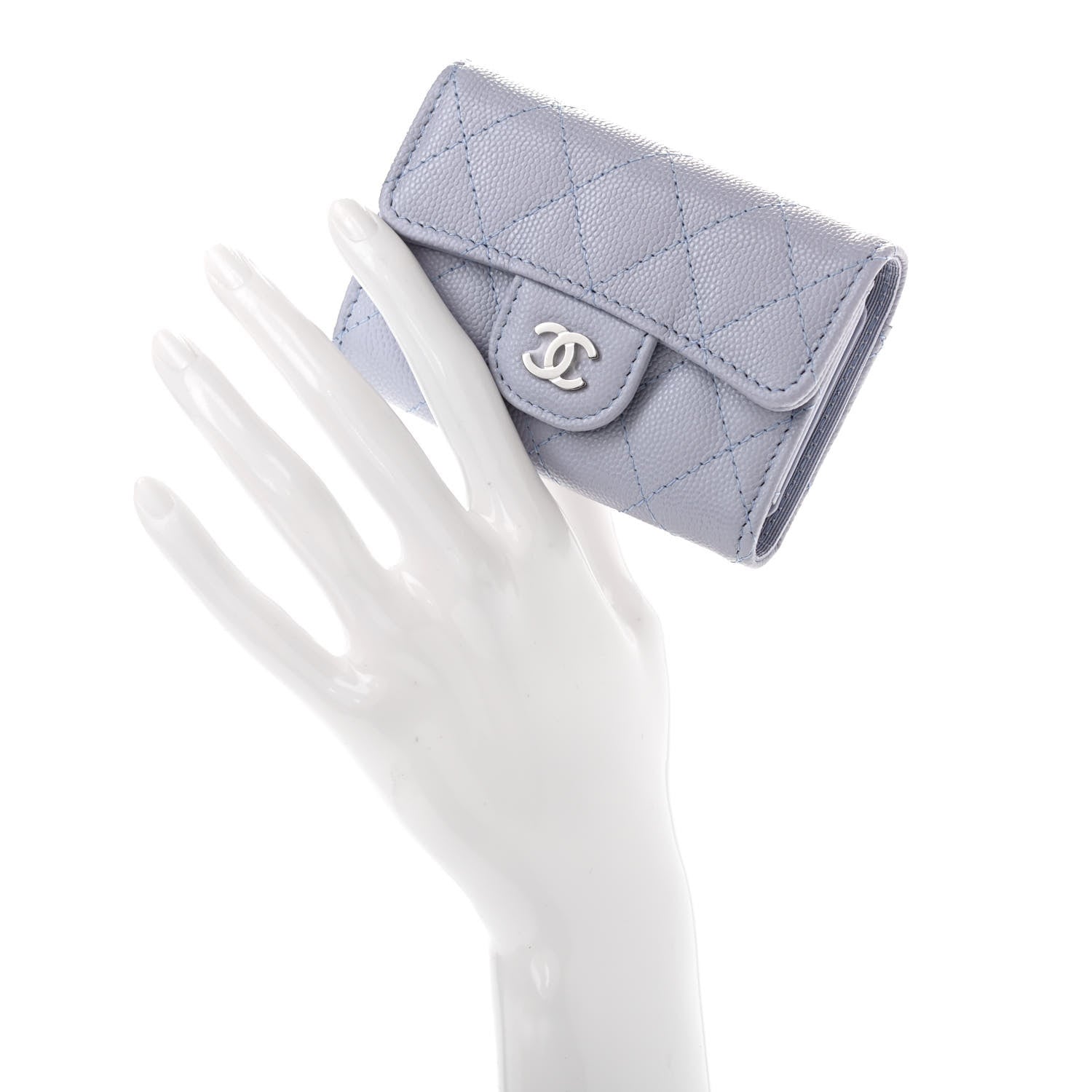 Chanel Caviar Quilted Classic 4 Key Holder Wallet Light Purple 2 of 10