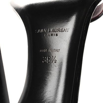 Saint Laurent Patent Calfskin Amber 105 Ankle Strap Sandals 36.5 Black 7 of 9